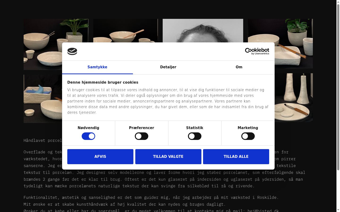 Captura de ecrã do banner de consentimento apresentado antes de qualquer interação