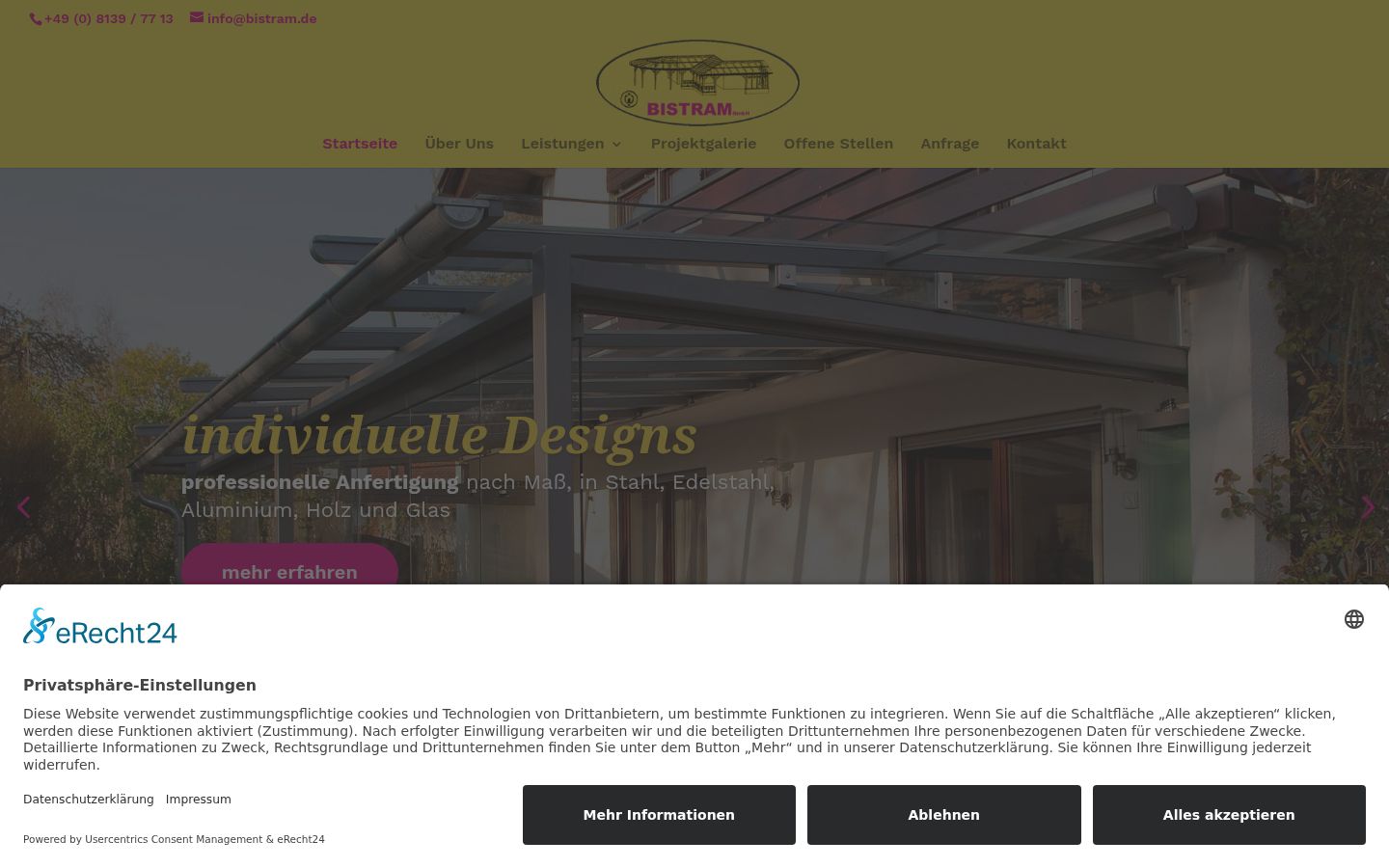 Screenshot of the consent banner shown before any interaction
