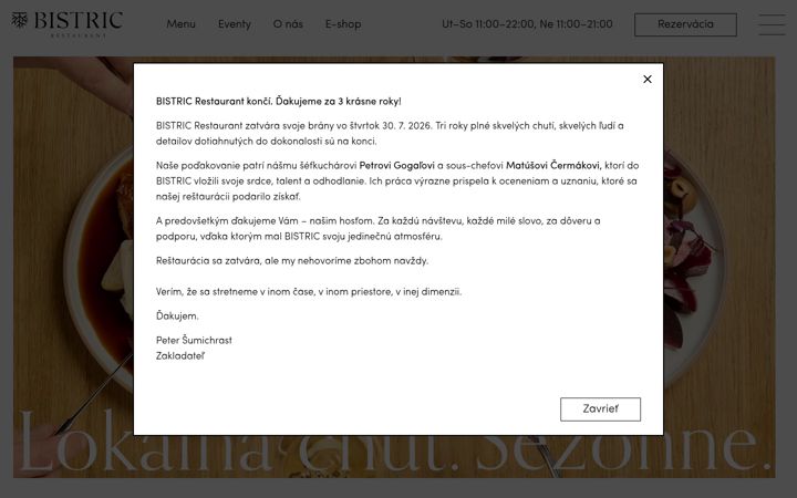 Screenshot of bistric.sk