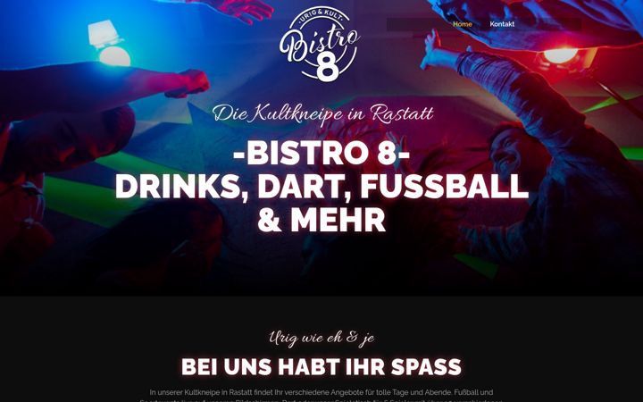 Screenshot of bistro-acht.de