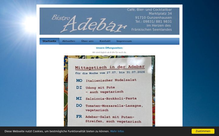 Screenshot of bistro-adebar.de