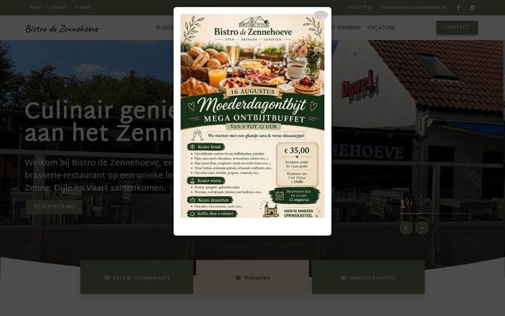 Screenshot of bistro-dezennehoeve.be