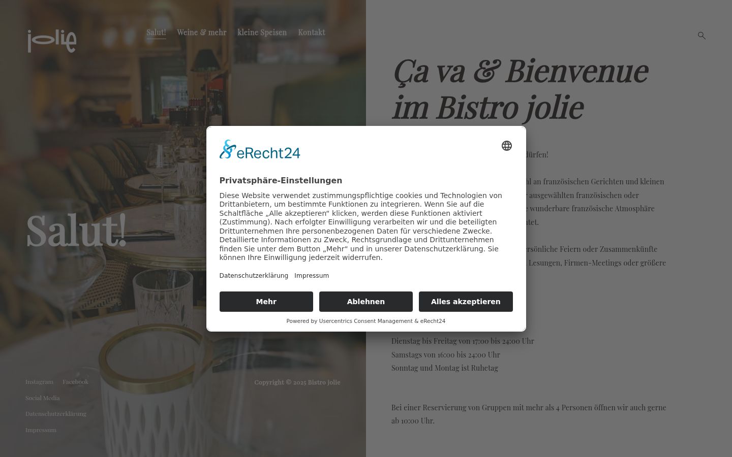 Captura de pantalla del banner de consentimiento mostrado antes de cualquier interacción