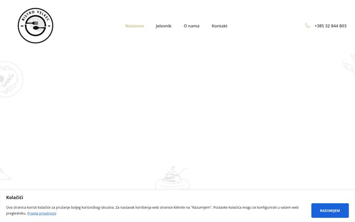 Screenshot stránky bistro-velkec.hr