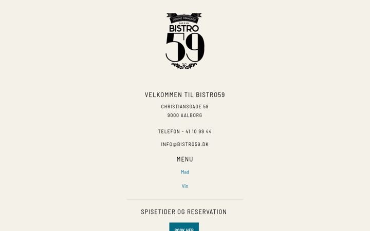 Screenshot of bistro59.dk