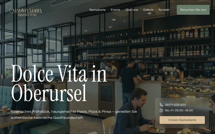 Skærmbillede af bistrobar-mammamaria.de