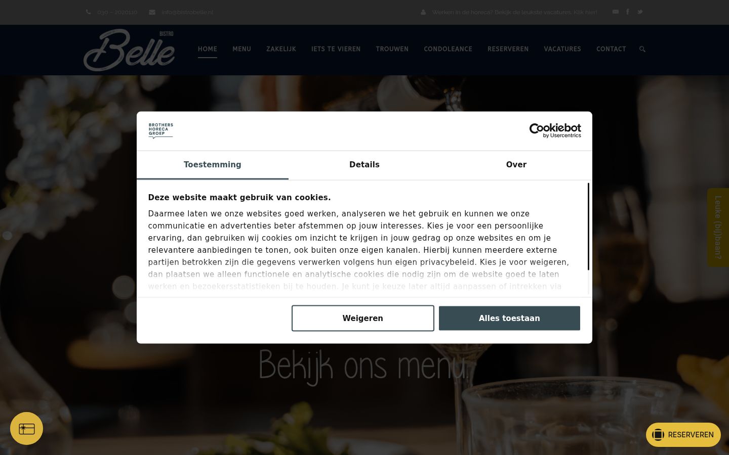 Skjermbilde av samtykkebanneret slik det vises før noen interaksjon