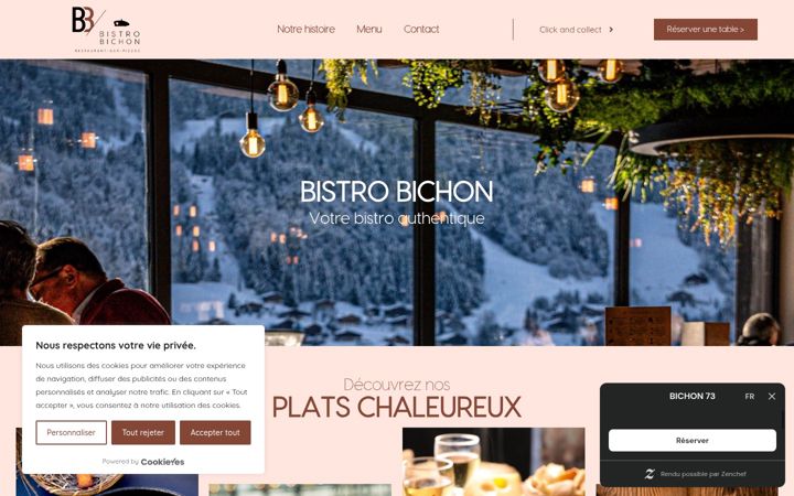 Skärmbild av bistrobichon.com