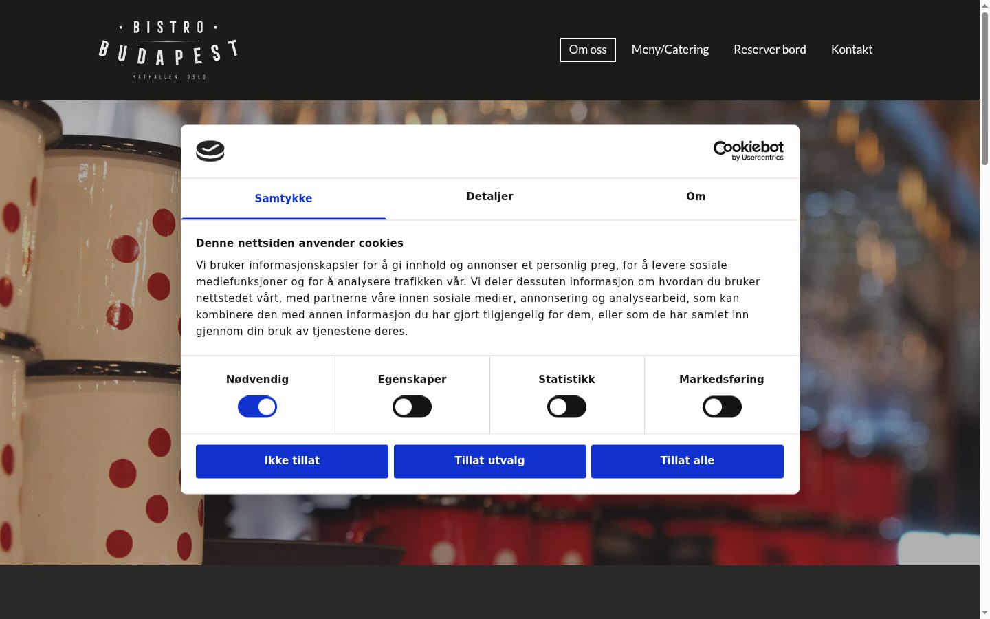 Screenshot of the consent banner shown before any interaction