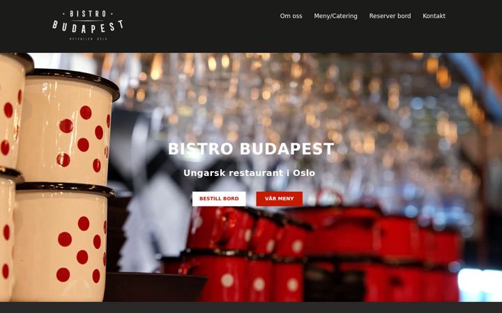 Screenshot of bistrobudapest.no