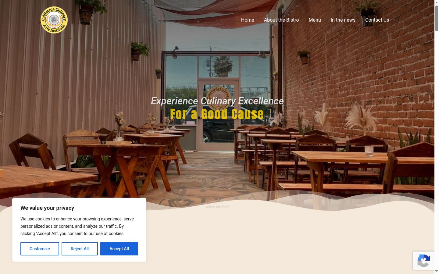 Screenshot of the consent banner shown before any interaction