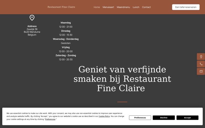 Screenshot of bistrofineclaire.be