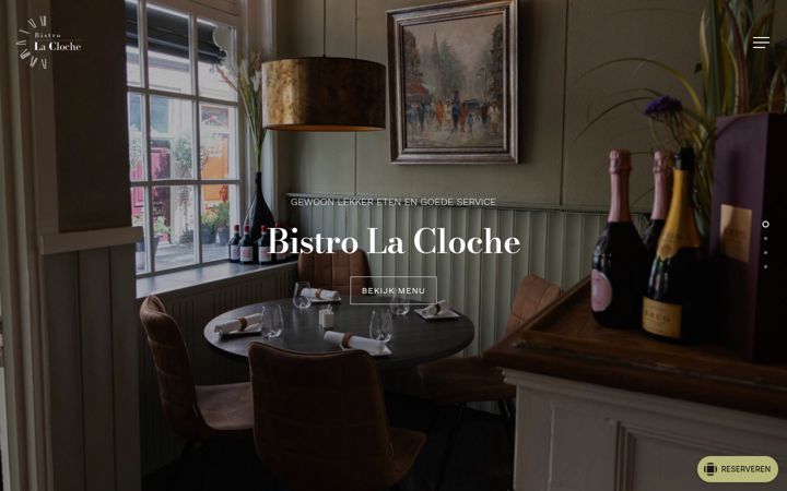 Screenshot of bistrolacloche.nl