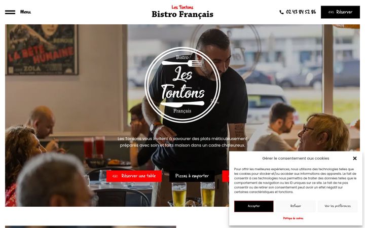 Screenshot of bistrolestontons.fr