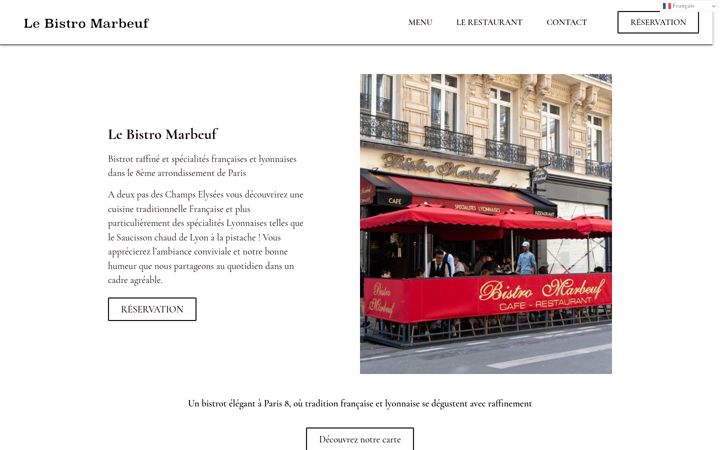 Posnetek zaslona bistromarbeuf.fr