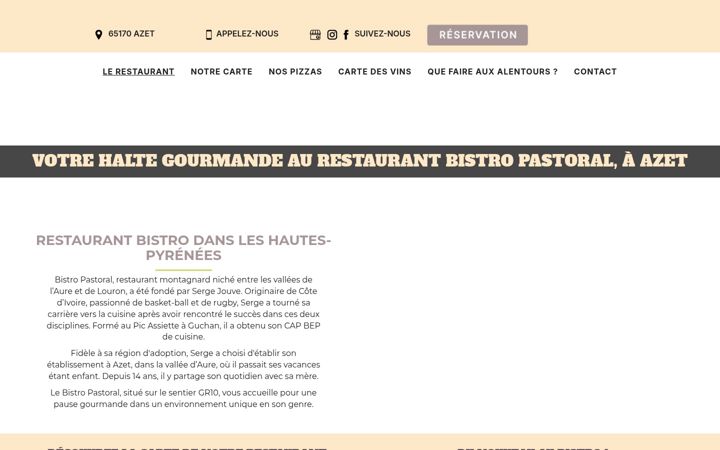 Ekrānuzņēmums no bistropastoral.fr