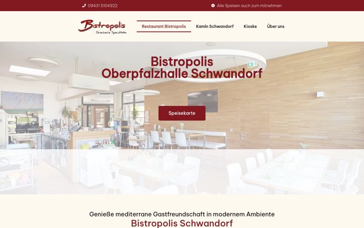 Screenshot of bistropolis-schwandorf.de