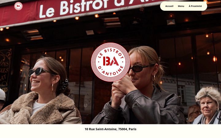 Képernyőkép: bistrotantoine.com