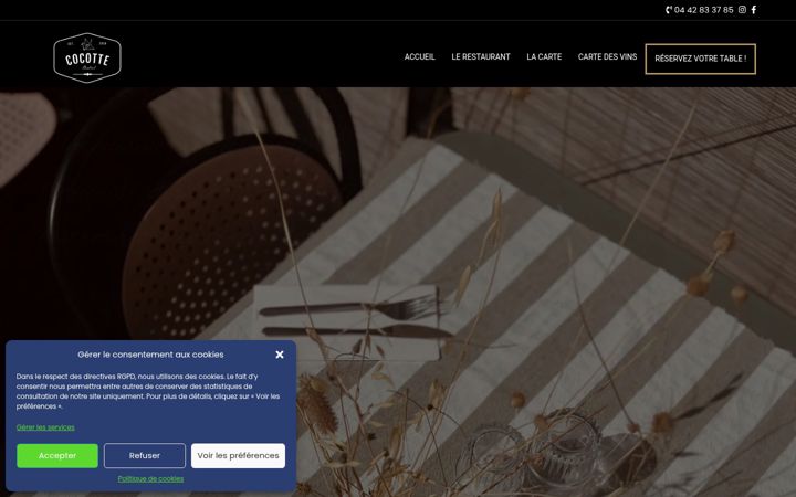 Screenshot of bistrotcocotte.fr