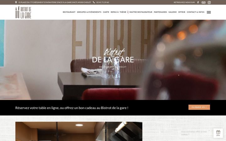Ekrānuzņēmums no bistrotdelagare.fr