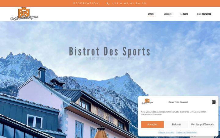 Screenshot of bistrotdessports-chamonix.fr