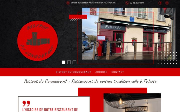 Ekrānuzņēmums no bistrotduconquerant.fr