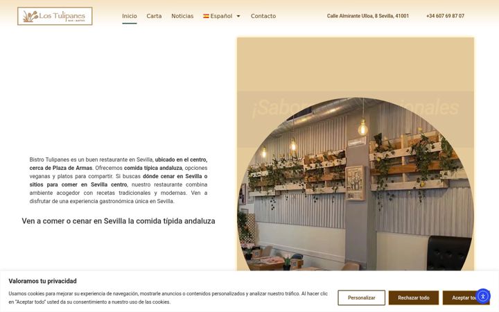 Screenshot of bistrotulipanes.com