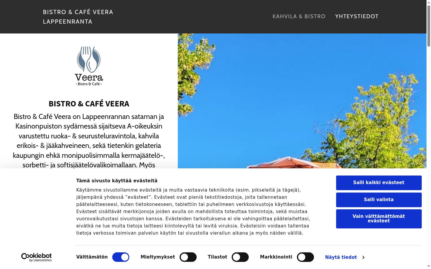 Sutikimo reklamjuostės, rodytos prieš bet kokią sąveiką, ekrano kopija