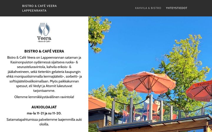 Screenshot of bistroveera.fi