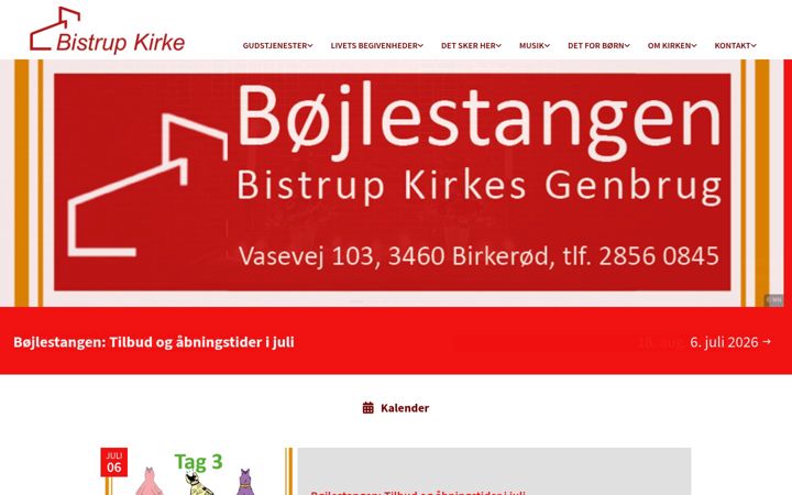 Screenshot of bistrupkirke.dk