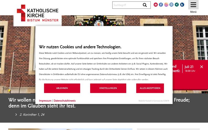 Képernyőkép: bistum-muenster.de