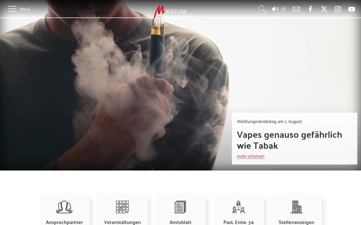 Screenshot of bistum-regensburg.de