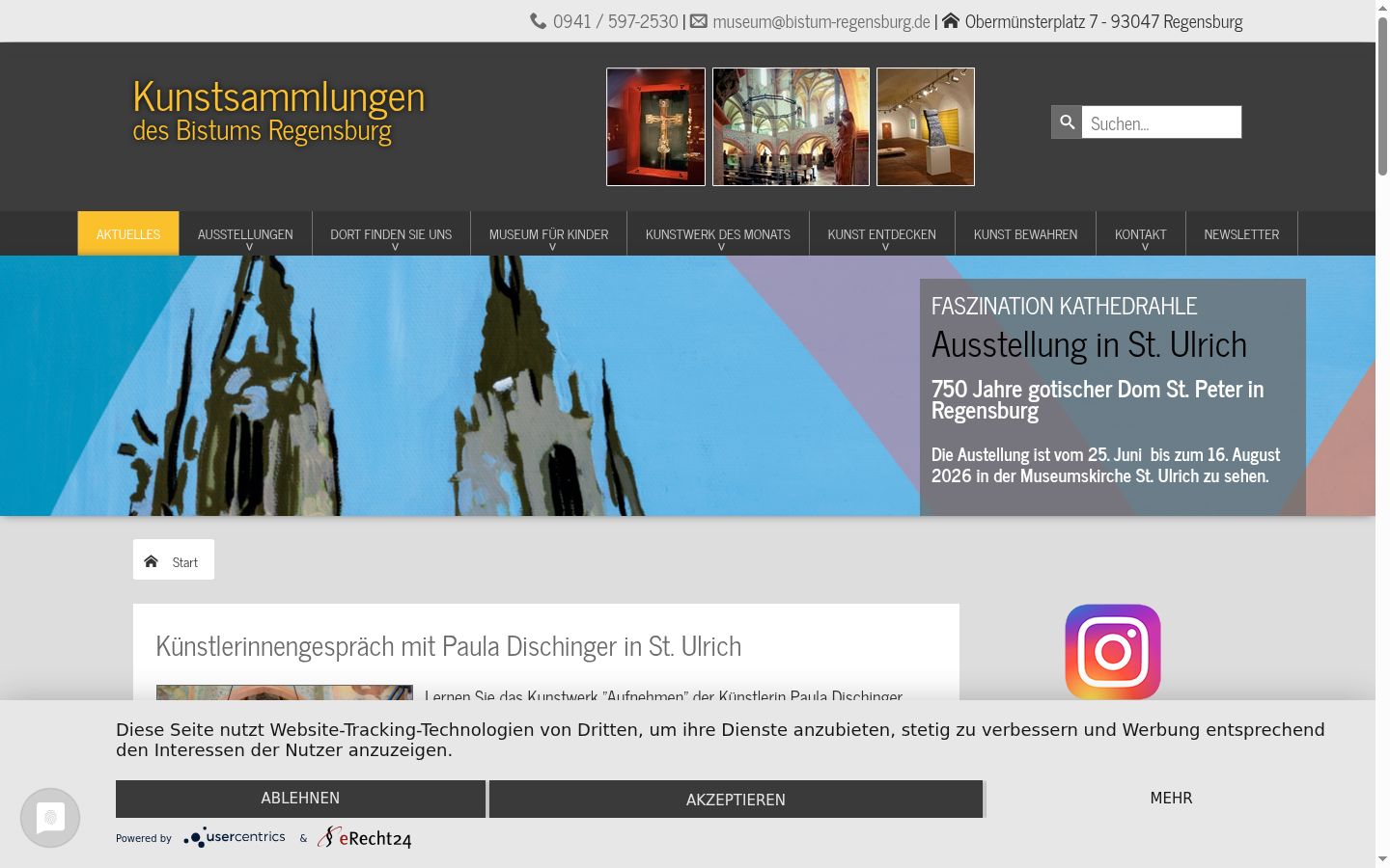Screenshot del banner di consenso mostrato prima di qualsiasi interazione