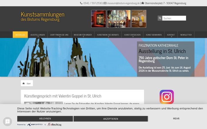 Screenshot of bistumsmuseen-regensburg.de