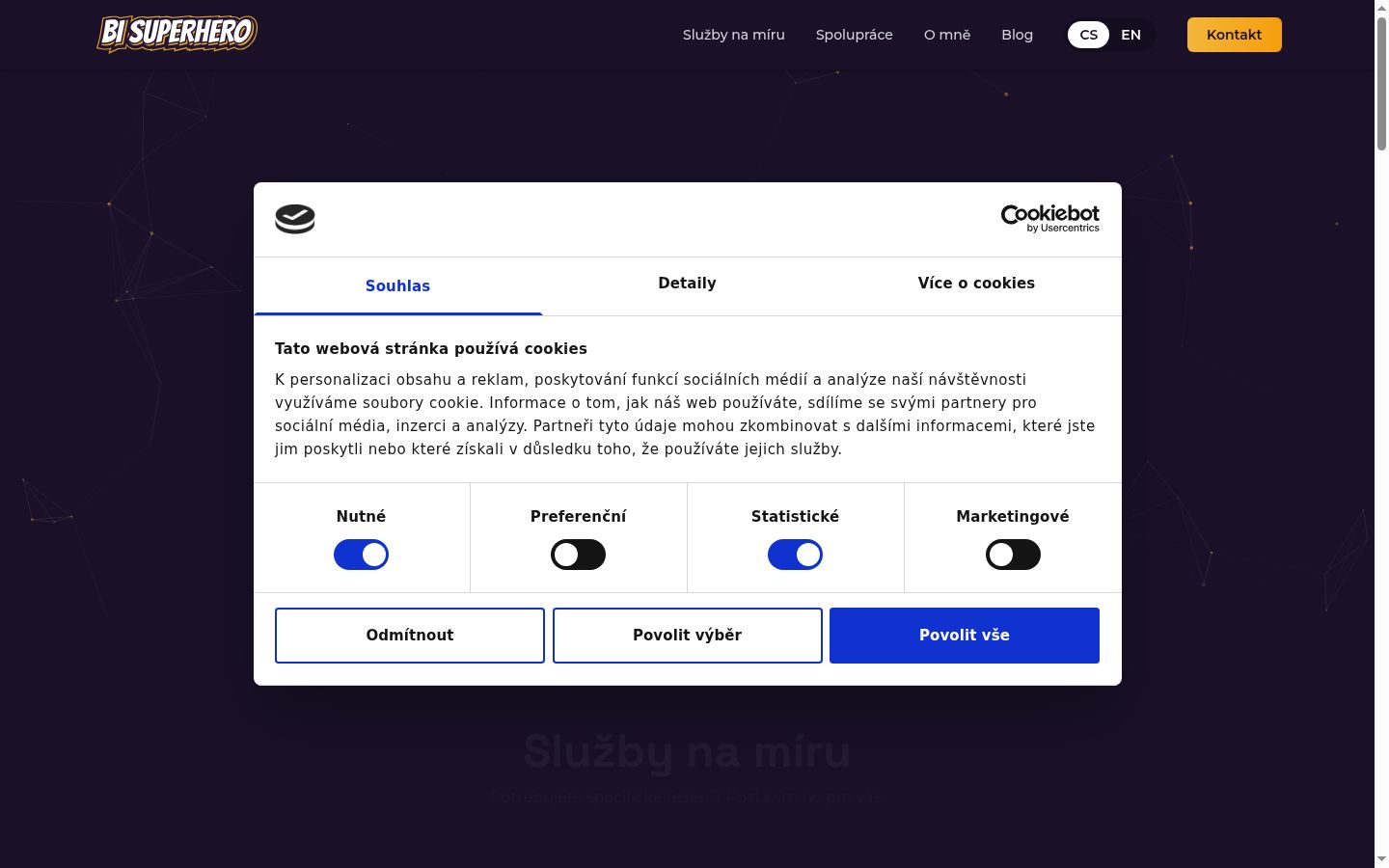 Snímka obrazovky banera súhlasu zobrazeného pred akoukoľvek interakciou