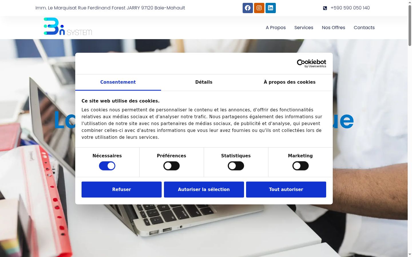 Screenshot of the consent banner shown before any interaction