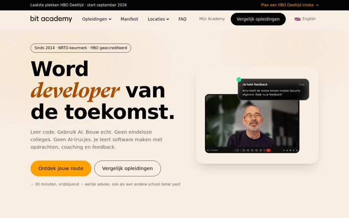 Screenshot of bit-academy.nl