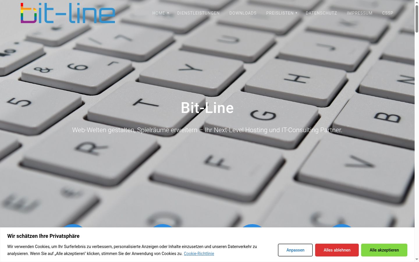 Screenshot of the consent banner shown before any interaction