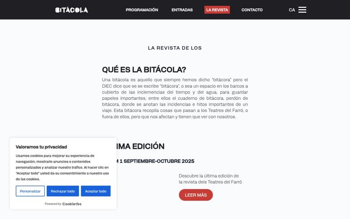 Screenshot of bitacoladelfarro.com