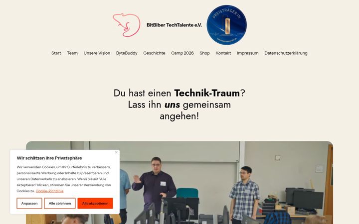 Screenshot of bitbiber.de