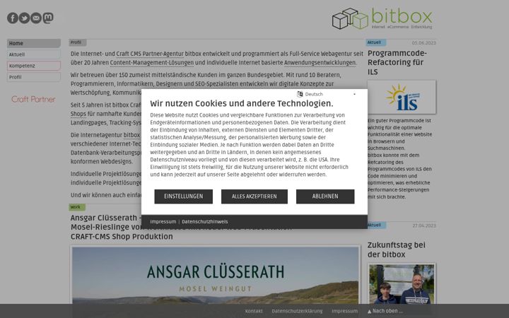 Capture d'écran de bitbox.de