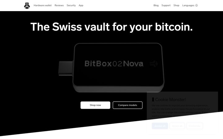 Screenshot of bitbox.swiss
