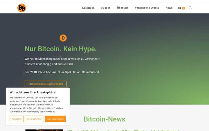 Captură de ecran a bitcoin-bootcamp.de