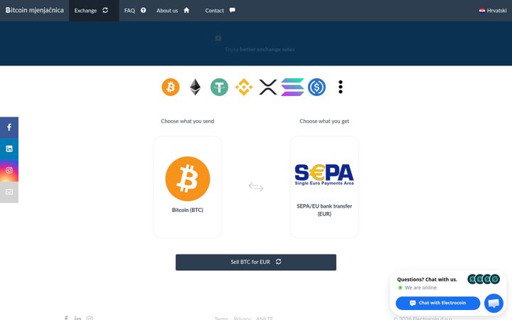Screenshot of bitcoin-mjenjacnica.hr
