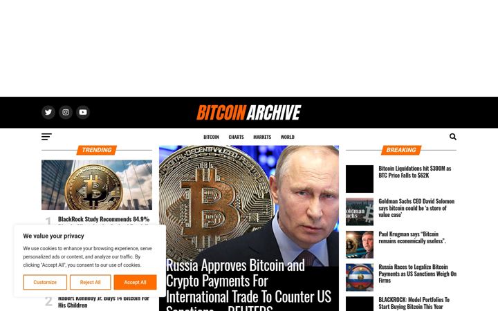 Screenshot of bitcoinarchive.co