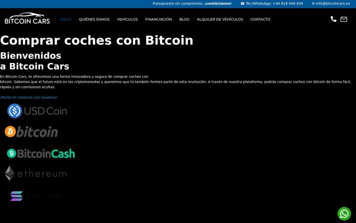 Screenshot ta' bitcoincars.es