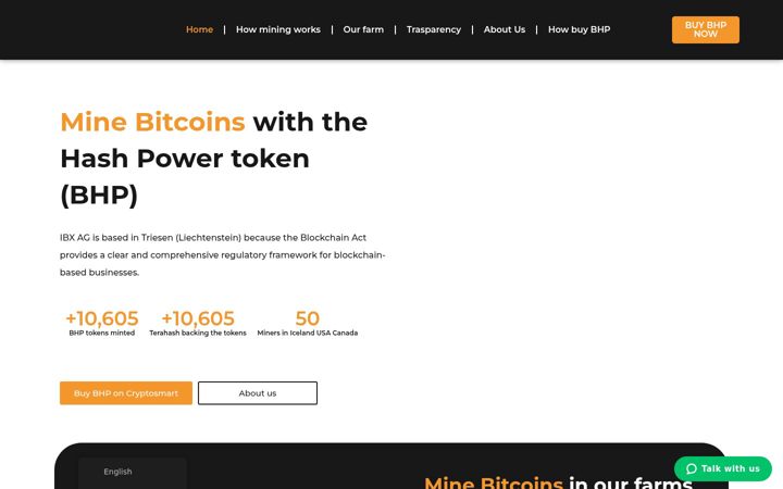 Screenshot ta' bitcoinhash.io