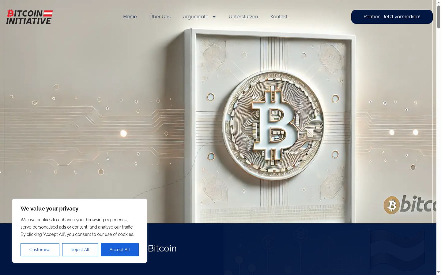 Screenshot of the consent banner shown before any interaction