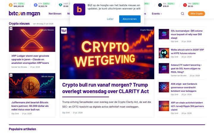 Skærmbillede af bitcoinmagazine.nl