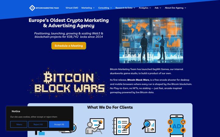 Screenshot of bitcoinmarketingteam.com